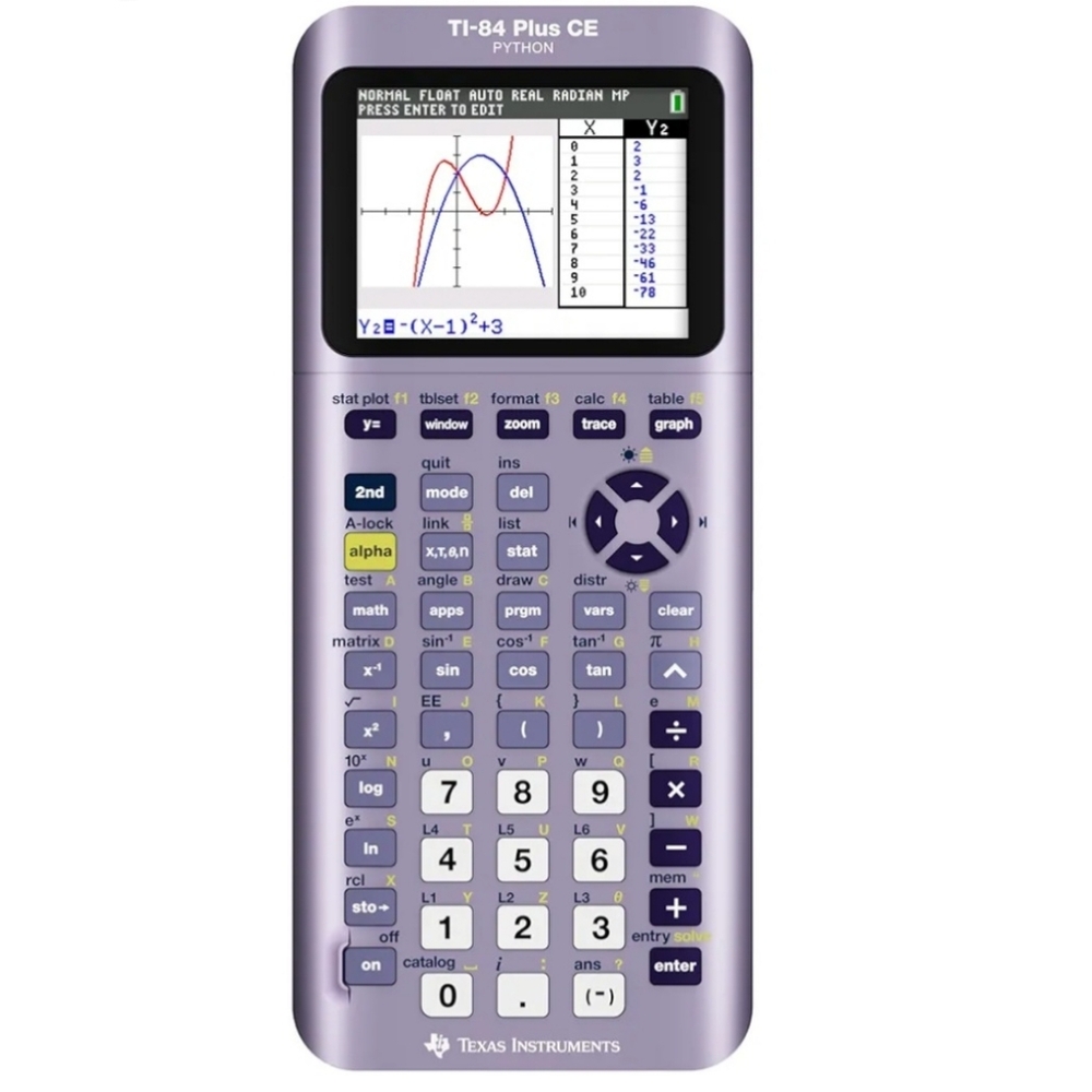 TI-84 Plus CE Python Enhanced Graphing plus Software, Iris/Purple